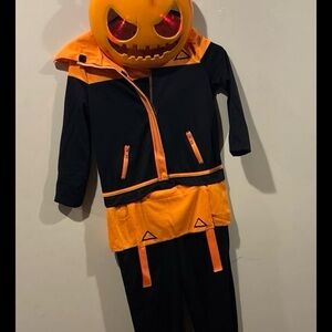 Fortnite Spooky Pumpkin Kids Costume in Orange and Black
